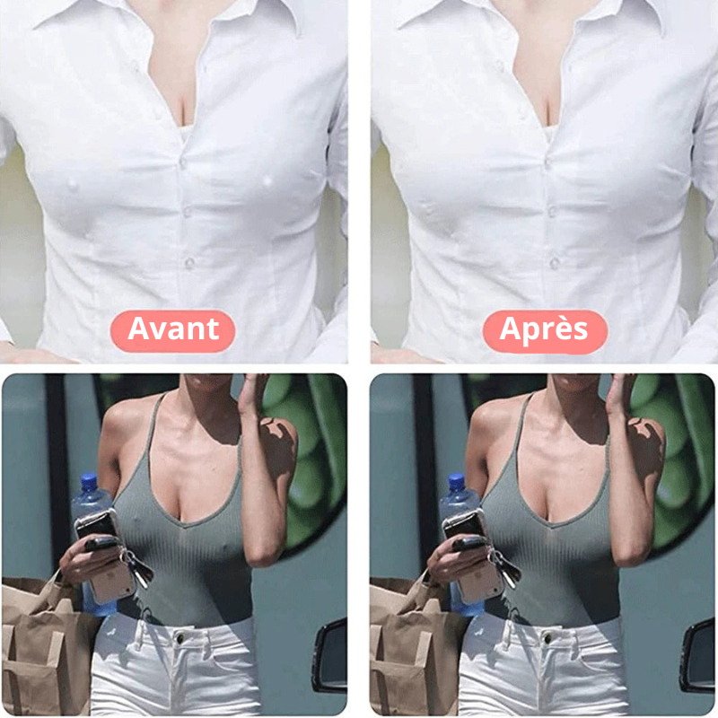soutien gorge adhésif silicone avant après