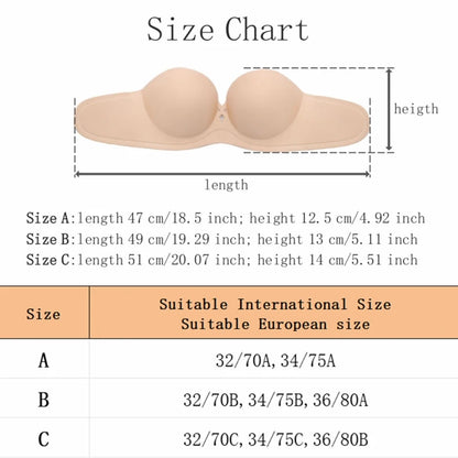 Women Adhesive Bras Invisible Breast Sexy Silicone Strapless Backless Sticky Push Up Wedding Underwear Femme