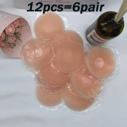 12pcs Women Silicone Nipple Cover Invisible Self-adhesive Chest Breast Stickers Female Lift Up Pads Reusable Patch Bra Intimates
