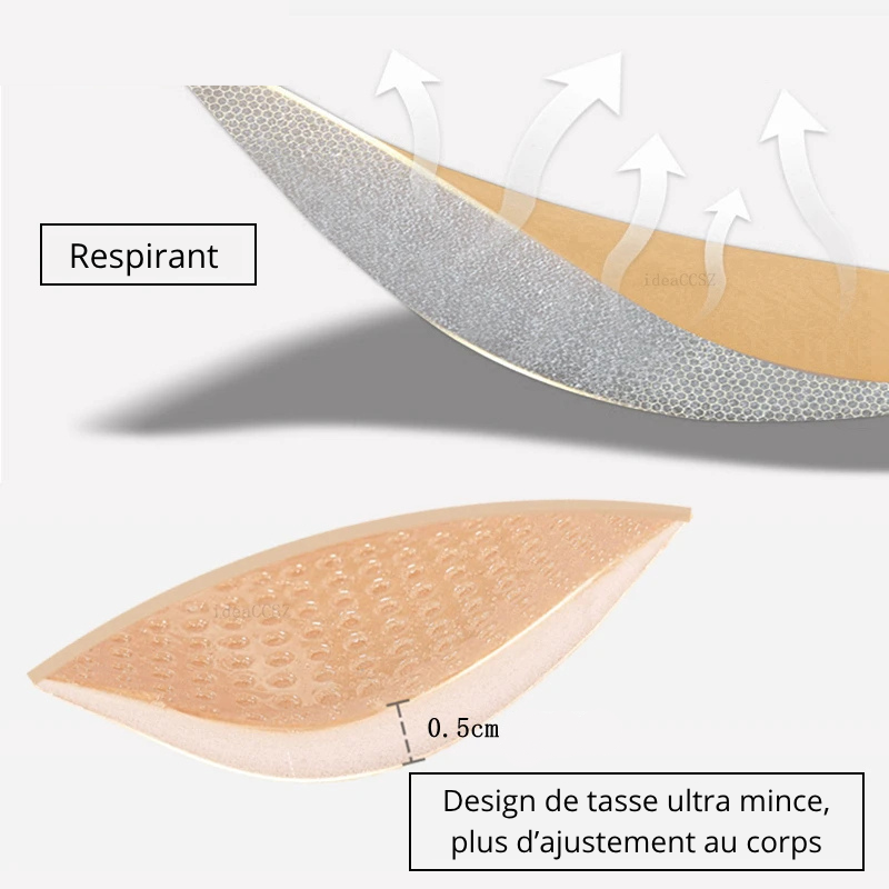 Soutien gorge adhésif sans bretelle respirant
