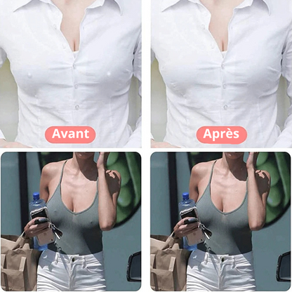 soutien gorge  adhésif  silicone avant après